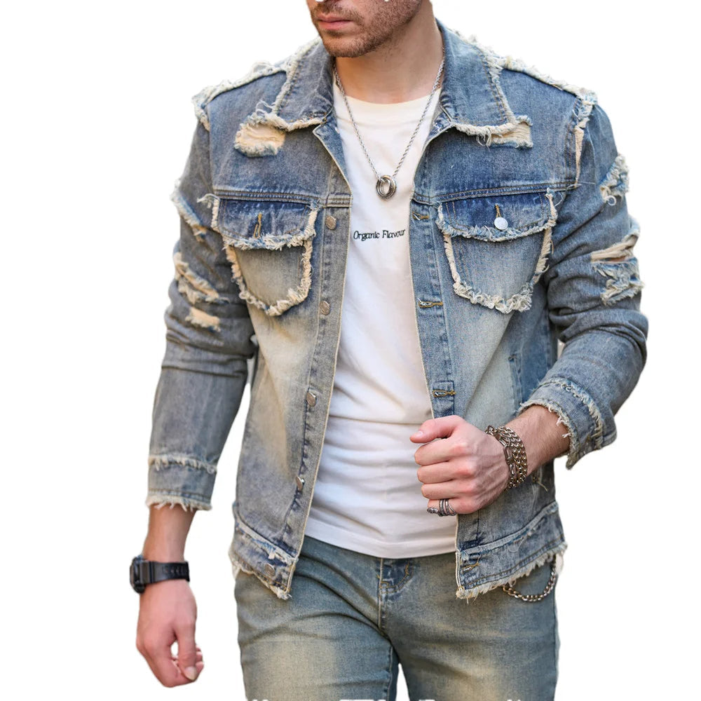 OUTLET Vanguard Shredded Edge Denim Jacket